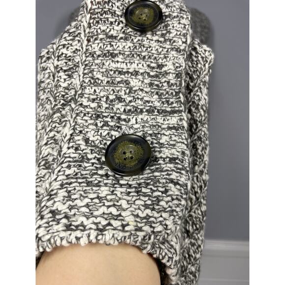 Abercrombie & Fitch, Size Small, Marled Gray Open Knit Cardigan, Oversized, Flaw - Picture 2 of 8